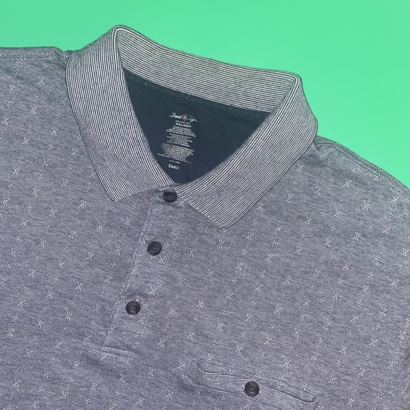 David Taylor Other - David Taylor Collection‎ Gray Geometric Mens Short Sleeve Polo Shirt XXL